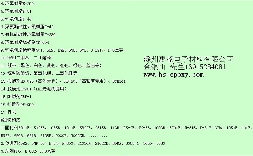 环氧树脂胶成分